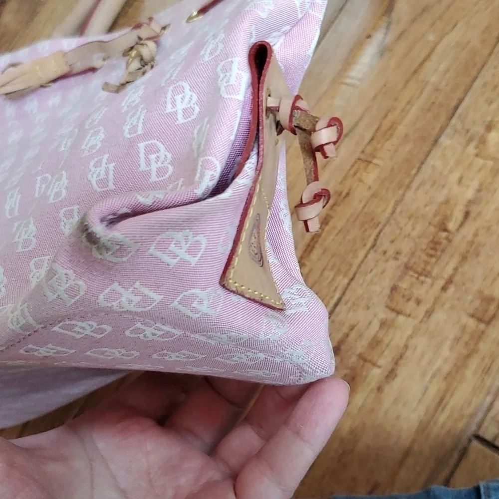 Dooney & Bourke pink monogram medium size tote bag